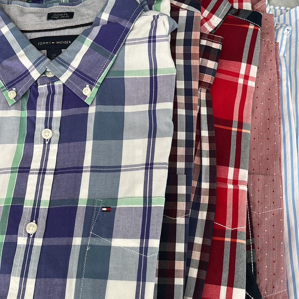 Lot of 10 - Tommy Hilfiger Men’s Long Sleeve Dress Shirts